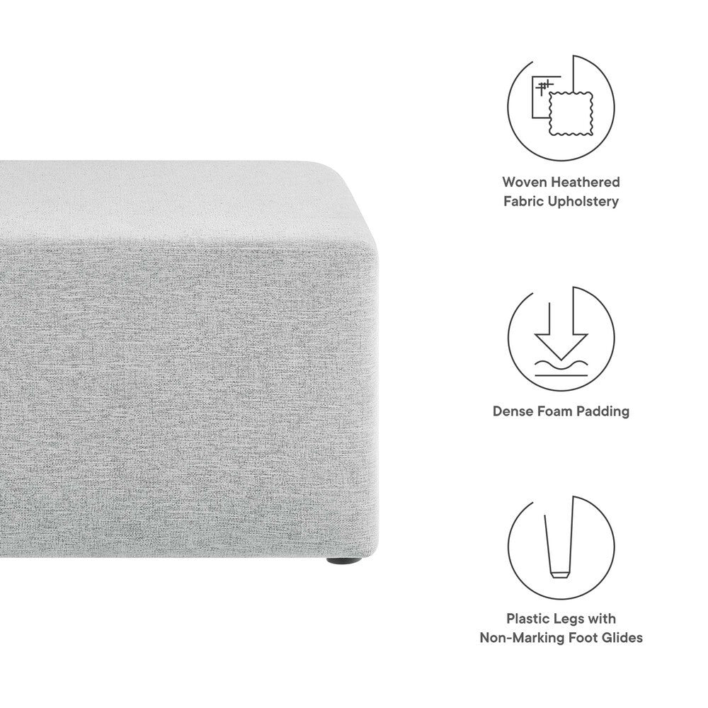 EEI-6642 Callum Large 28" Square Woven Heathered Fabric Upholstered Ottoman by Modway
