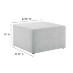 EEI-6642 Callum Large 28" Square Woven Heathered Fabric Upholstered Ottoman by Modway