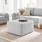 EEI-6642 Callum Large 28" Square Woven Heathered Fabric Upholstered Ottoman by Modway