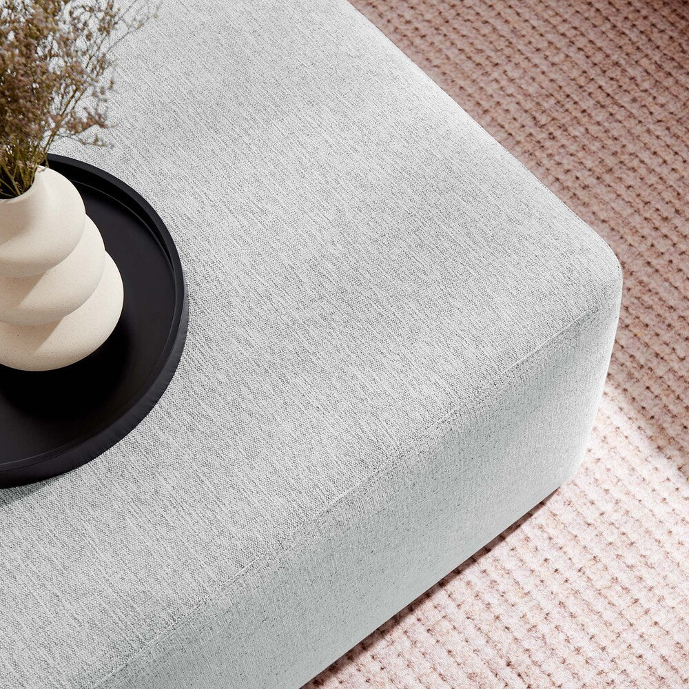 EEI-6642 Callum Large 28" Square Woven Heathered Fabric Upholstered Ottoman by Modway
