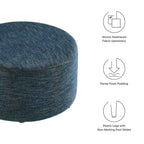EEI-6647 Callum Large 29" Round Woven Heathered Fabric Upholstered Ottoman by Modway