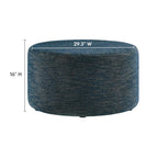 EEI-6647 Callum Large 29" Round Woven Heathered Fabric Upholstered Ottoman by Modway