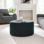 EEI-6647 Callum Large 29" Round Woven Heathered Fabric Upholstered Ottoman by Modway