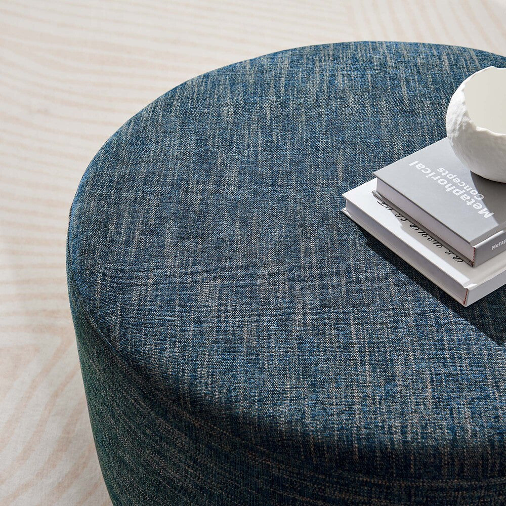EEI-6647 Callum Large 29" Round Woven Heathered Fabric Upholstered Ottoman by Modway