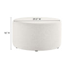 EEI-6647 Callum Large 29" Round Woven Heathered Fabric Upholstered Ottoman by Modway