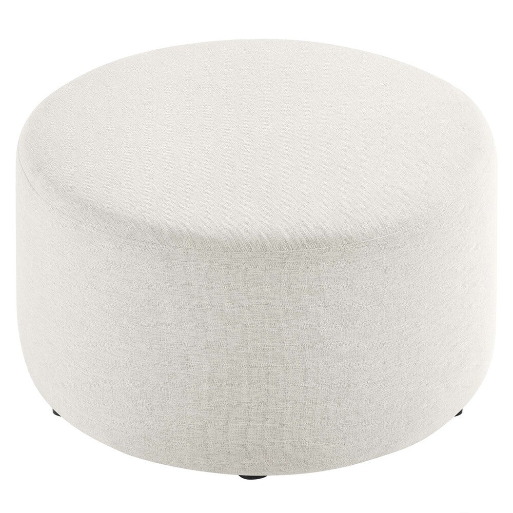 EEI-6647 Callum Large 29" Round Woven Heathered Fabric Upholstered Ottoman by Modway