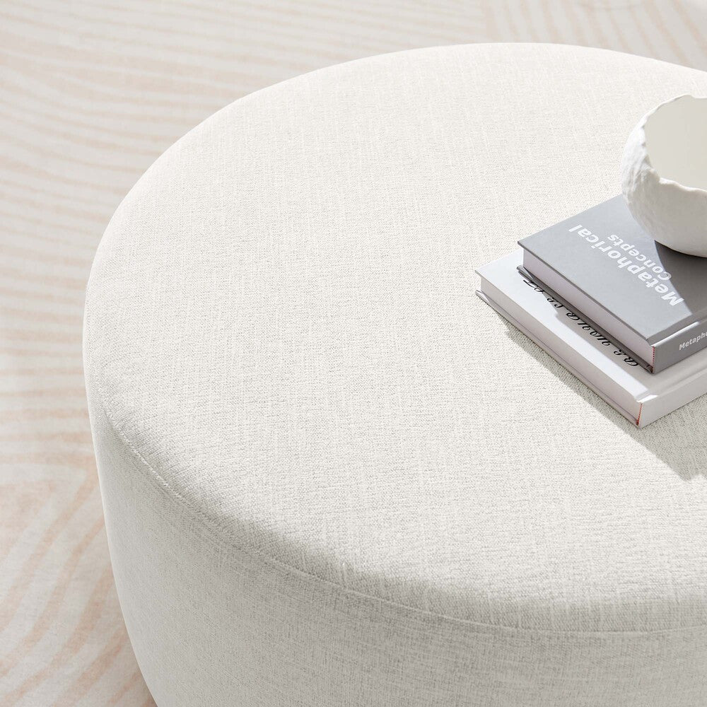 EEI-6647 Callum Large 29" Round Woven Heathered Fabric Upholstered Ottoman by Modway