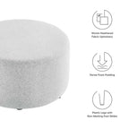 EEI-6647 Callum Large 29" Round Woven Heathered Fabric Upholstered Ottoman by Modway