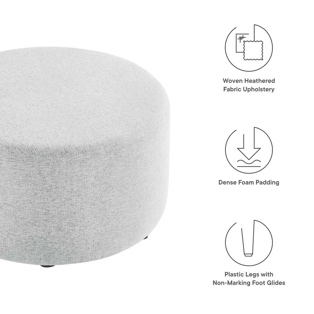 EEI-6647 Callum Large 29" Round Woven Heathered Fabric Upholstered Ottoman by Modway