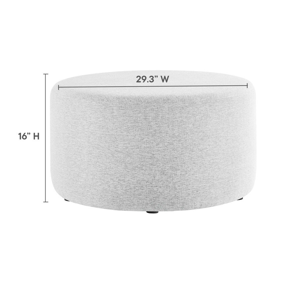 EEI-6647 Callum Large 29" Round Woven Heathered Fabric Upholstered Ottoman by Modway