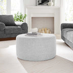 EEI-6647 Callum Large 29" Round Woven Heathered Fabric Upholstered Ottoman by Modway