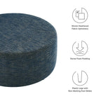 EEI-6649 Callum Large 38" Round Woven Heathered Fabric Upholstered Ottoman by Modway