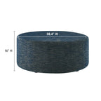 EEI-6649 Callum Large 38" Round Woven Heathered Fabric Upholstered Ottoman by Modway