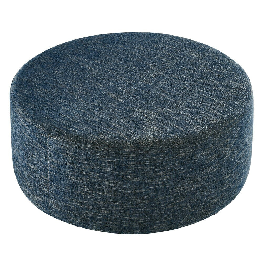 EEI-6649 Callum Large 38" Round Woven Heathered Fabric Upholstered Ottoman by Modway