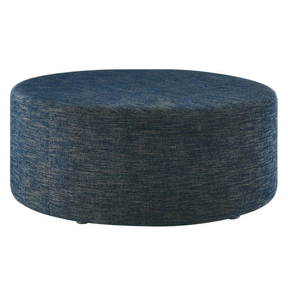 EEI-6649 Callum Large 38" Round Woven Heathered Fabric Upholstered Ottoman by Modway
