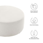 EEI-6649 Callum Large 38" Round Woven Heathered Fabric Upholstered Ottoman by Modway