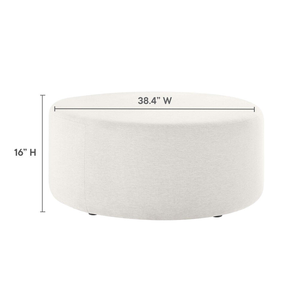 EEI-6649 Callum Large 38" Round Woven Heathered Fabric Upholstered Ottoman by Modway