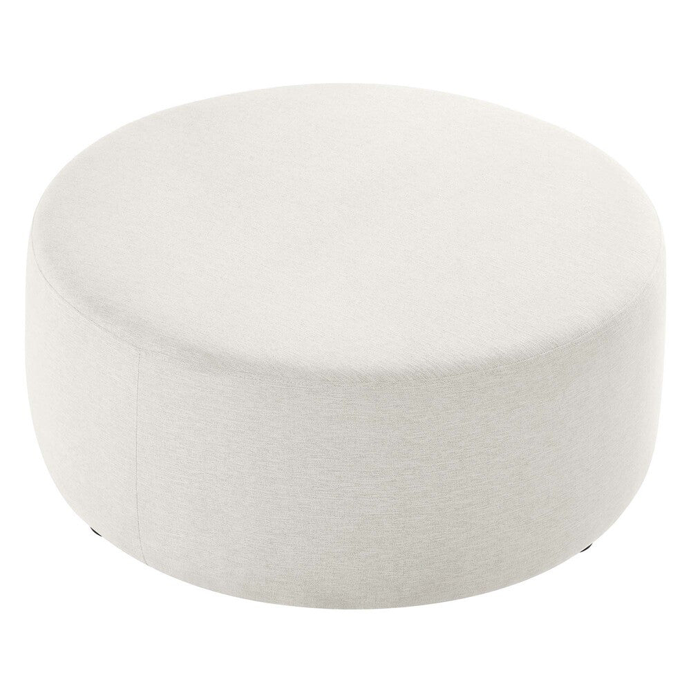 EEI-6649 Callum Large 38" Round Woven Heathered Fabric Upholstered Ottoman by Modway