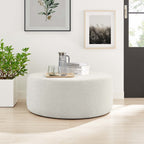 EEI-6649 Callum Large 38" Round Woven Heathered Fabric Upholstered Ottoman by Modway