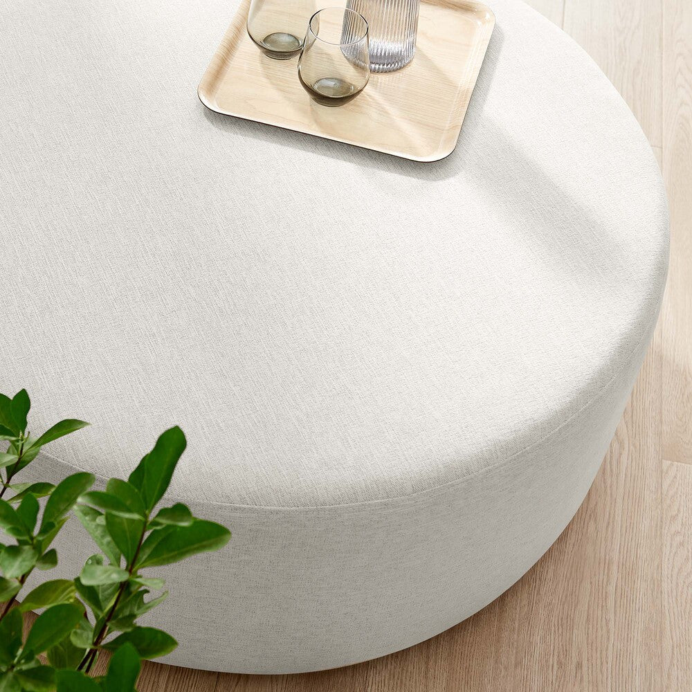 EEI-6649 Callum Large 38" Round Woven Heathered Fabric Upholstered Ottoman by Modway