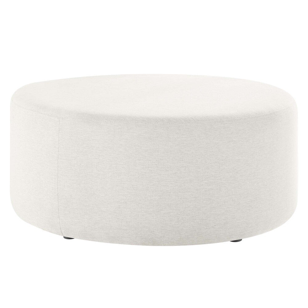 EEI-6649 Callum Large 38" Round Woven Heathered Fabric Upholstered Ottoman by Modway