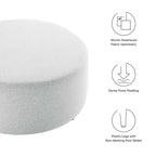EEI-6649 Callum Large 38" Round Woven Heathered Fabric Upholstered Ottoman by Modway