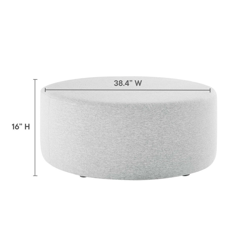 EEI-6649 Callum Large 38" Round Woven Heathered Fabric Upholstered Ottoman by Modway