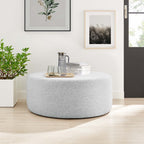 EEI-6649 Callum Large 38" Round Woven Heathered Fabric Upholstered Ottoman by Modway