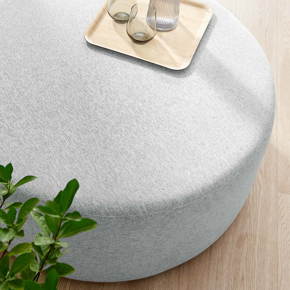 EEI-6649 Callum Large 38" Round Woven Heathered Fabric Upholstered Ottoman by Modway