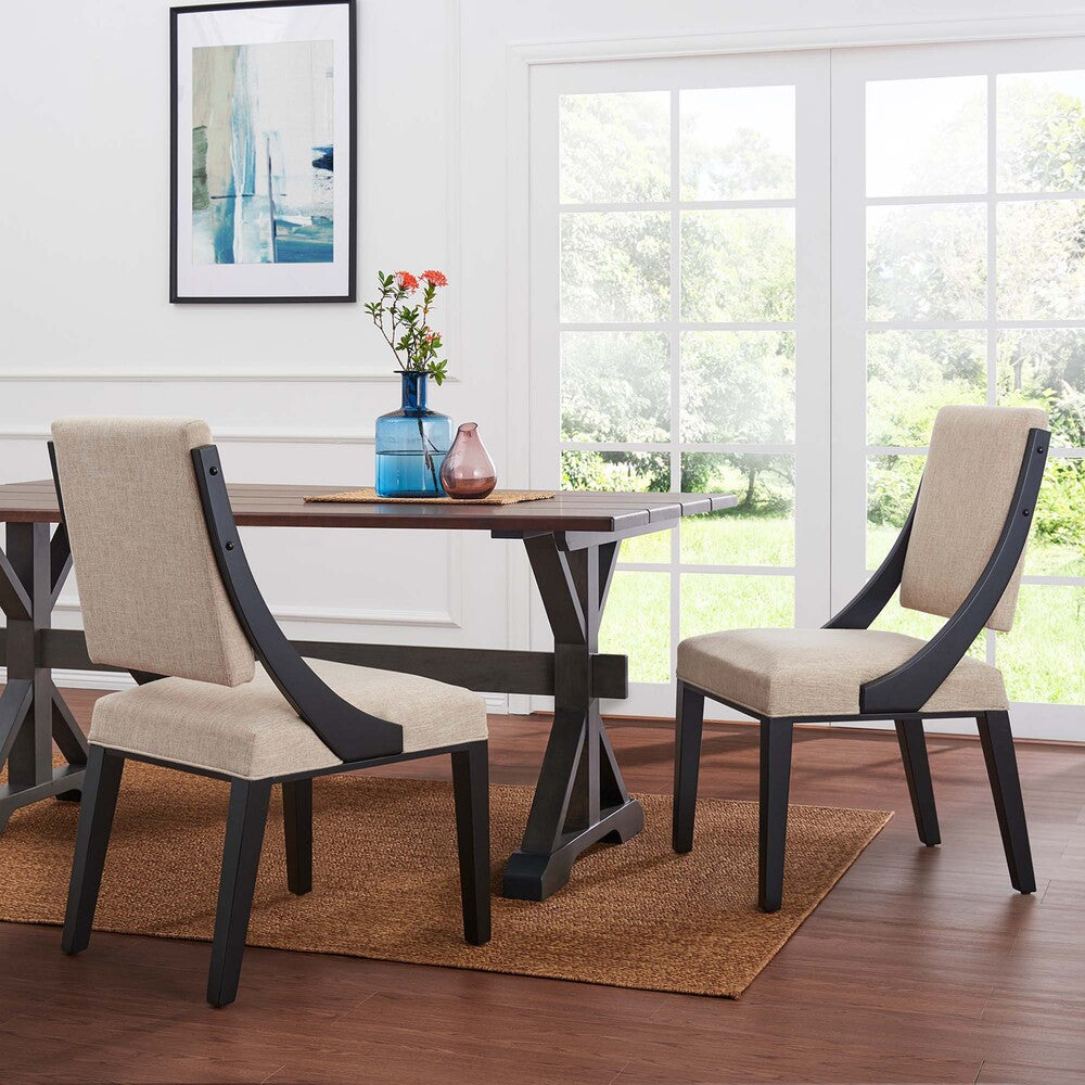 Modway Cambridge Upholstered Fabric Dining Chairs Set of 2 by Modway-EEI-4553
