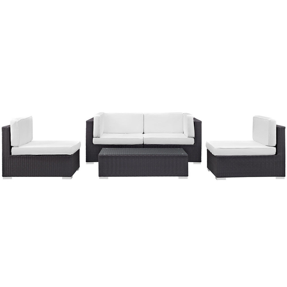 EEI-694-EXP-WHI-SET Camfora 5 Piece Outdoor Patio Sectional Set by Modway