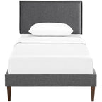 Modway Camille Fabric Twin Platform Bed with Squared Tapered Legs by Modway-MOD-5598-GRY