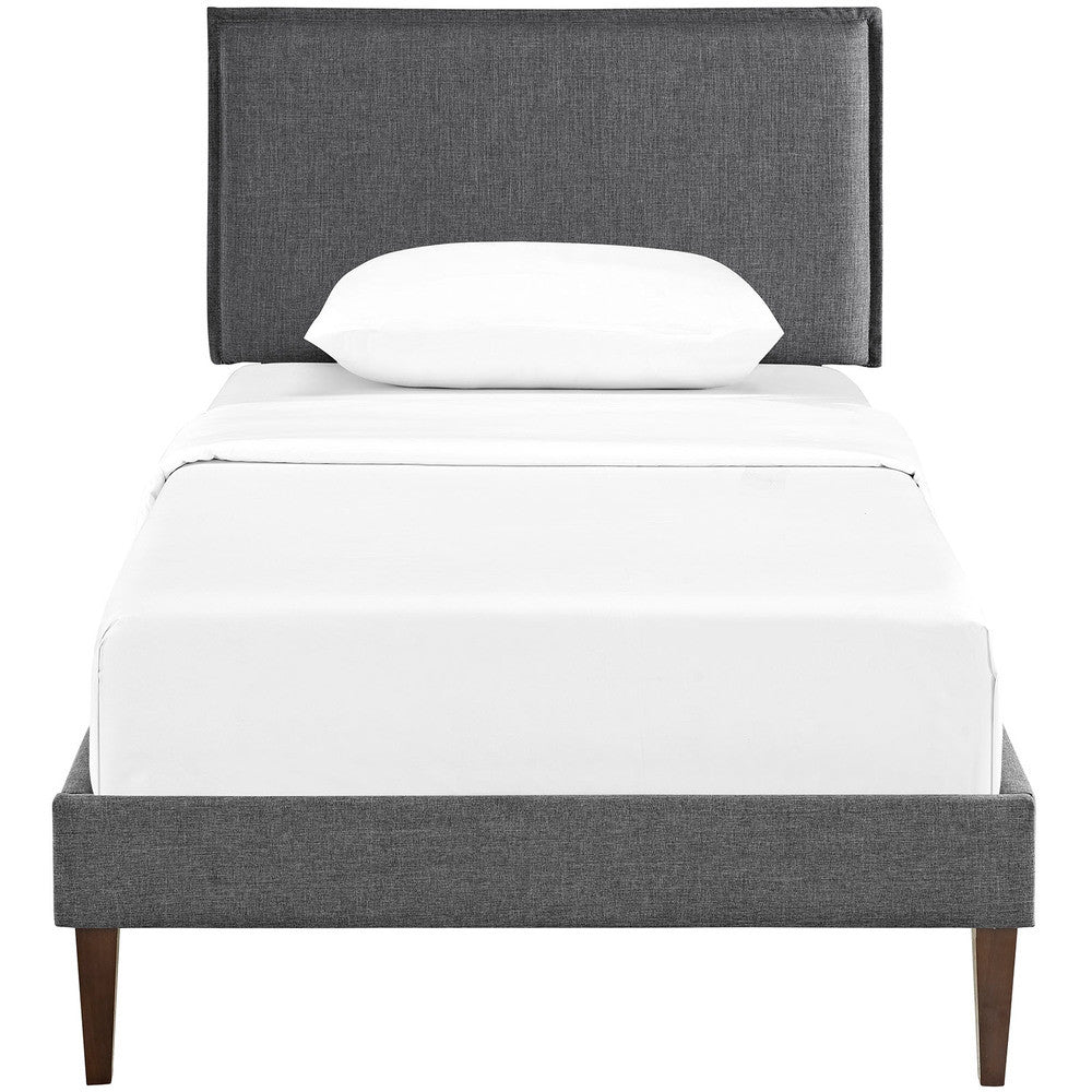 Modway Camille Fabric Twin Platform Bed with Squared Tapered Legs by Modway-MOD-5598-GRY
