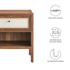 MOD-7118-WAL Capri Wood Grain Nightstand by Modway