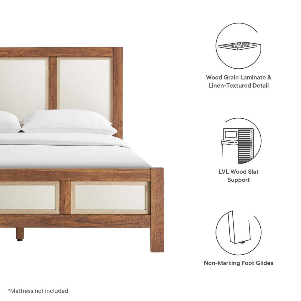 MOD-7119-WAL Capri Wood Grain Queen Platform Bed by Modway