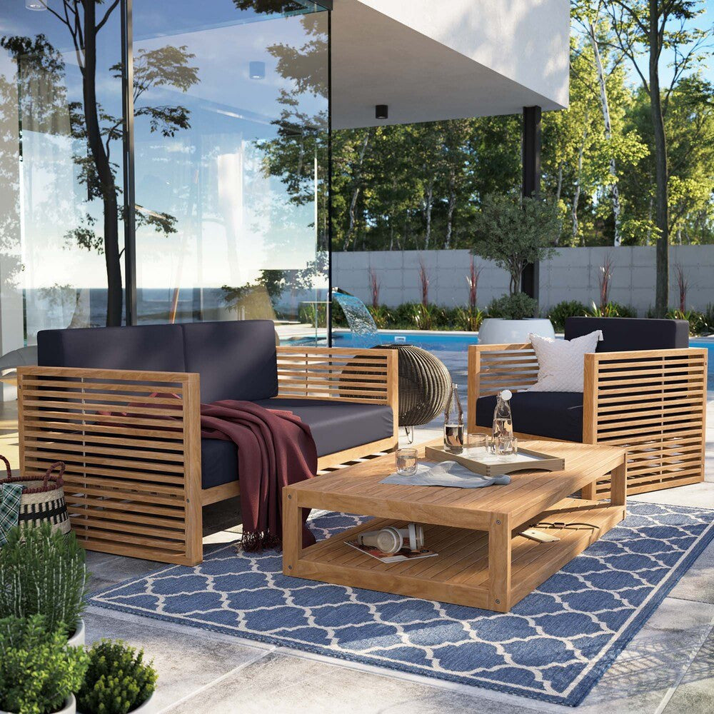 EEI-5837 Carlsbad 3-Piece Teak Wood Outdoor Patio Set by Modway