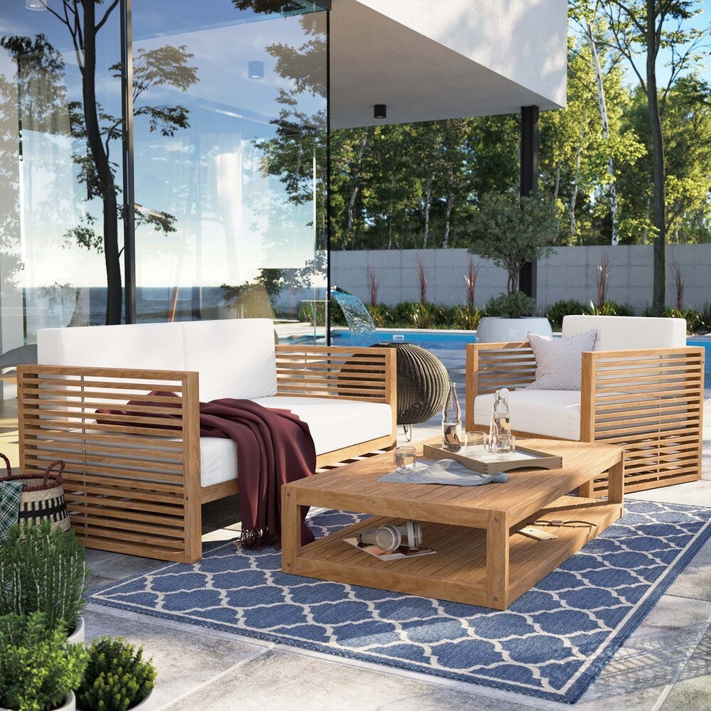 EEI-5837 Carlsbad 3-Piece Teak Wood Outdoor Patio Set by Modway