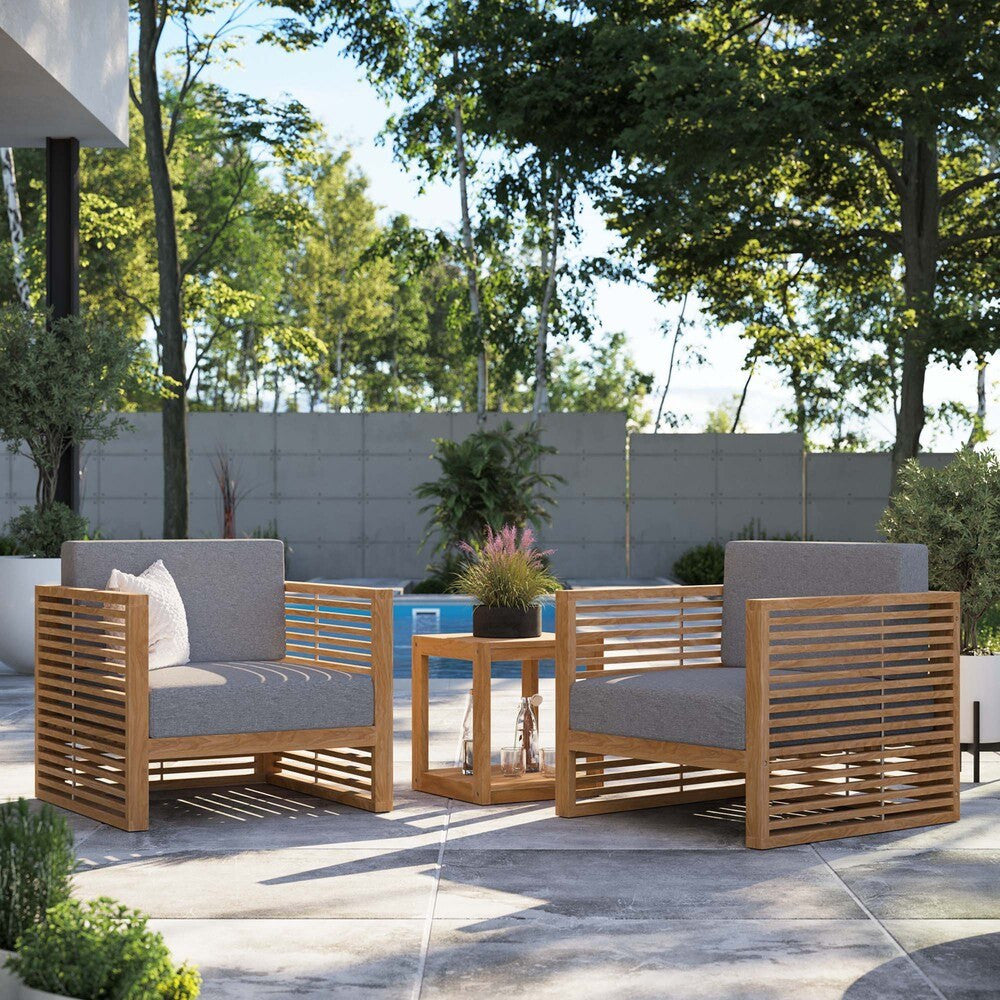 EEI-5838 Carlsbad 3-Piece Teak Wood Outdoor Patio Set by Modway