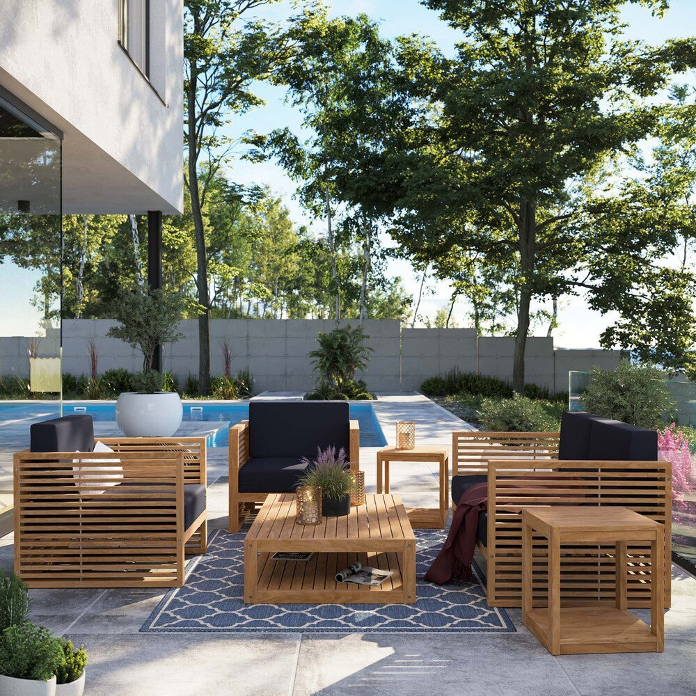 EEI-5836 Carlsbad 6-Piece Teak Wood Outdoor Patio Set by Modway