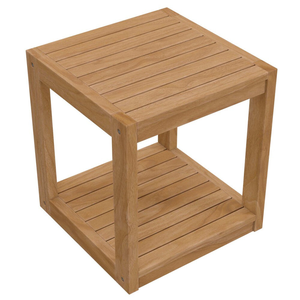 EEI-5607-NAT Carlsbad Teak Wood Outdoor Patio Side Table by Modway