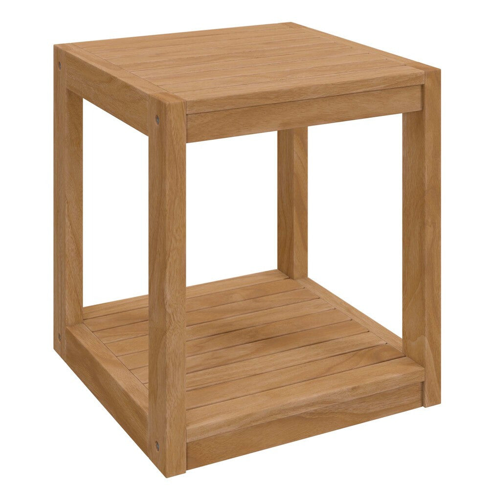 EEI-5607-NAT Carlsbad Teak Wood Outdoor Patio Side Table by Modway