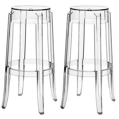 Modway EEI-909-CLR Casper Bar Stool Backless Set of 2 Clear