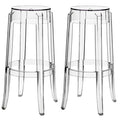 Modway EEI-909-CLR Casper Bar Stool Backless Set of 2 Clear