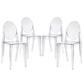 Modway EEI-908-CLR Casper Dining Chairs Set of 4 Clear