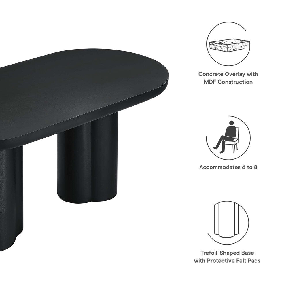 EEI-6764 Caspian 72" Oval Concrete Dining Table by Modway