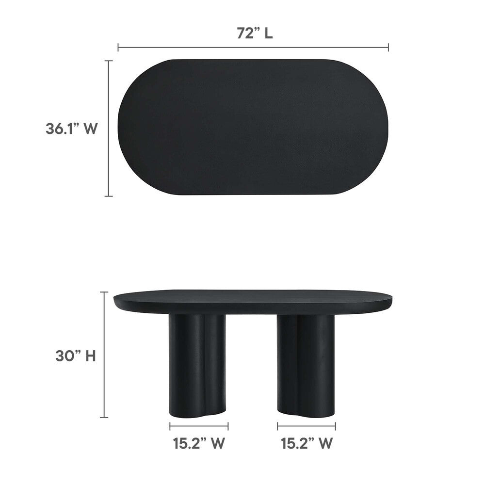 EEI-6764 Caspian 72" Oval Concrete Dining Table by Modway