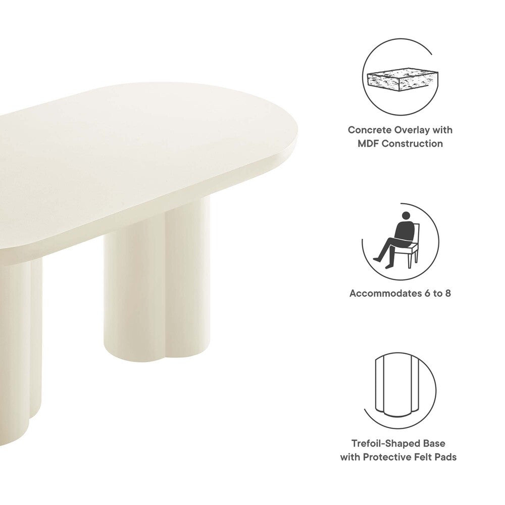 EEI-6764 Caspian 72" Oval Concrete Dining Table by Modway