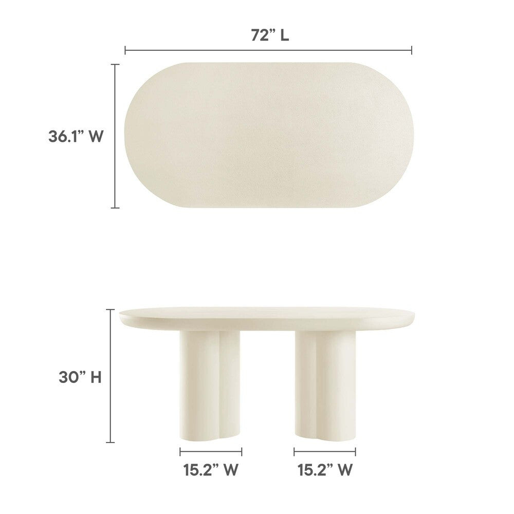 EEI-6764 Caspian 72" Oval Concrete Dining Table by Modway
