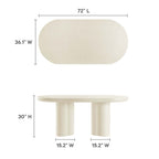 EEI-6764 Caspian 72" Oval Concrete Dining Table by Modway
