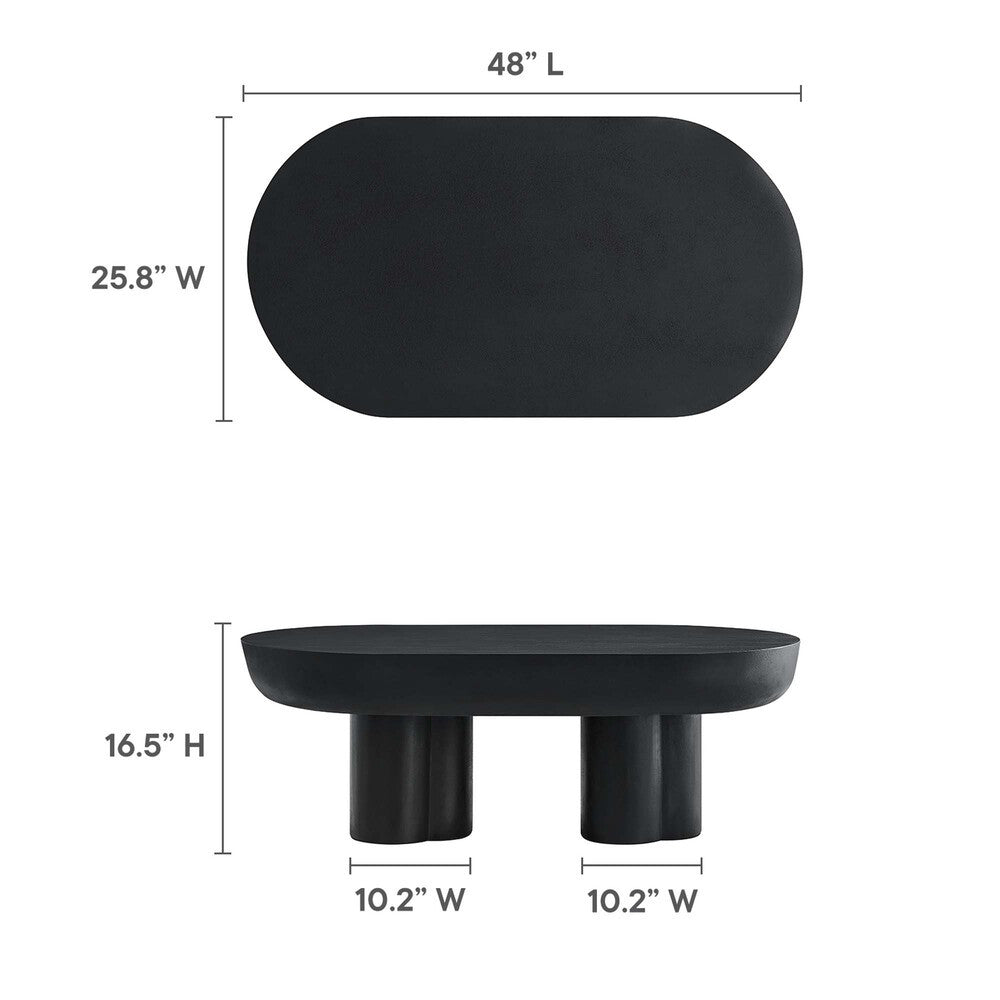 EEI-6763 Caspian Oval Concrete Coffee Table by Modway